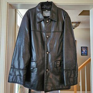 Men's Leather Trench Coat